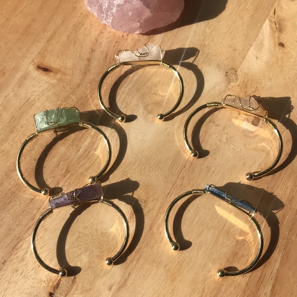 Rough stone cuff bangles - Picture 5 of 6